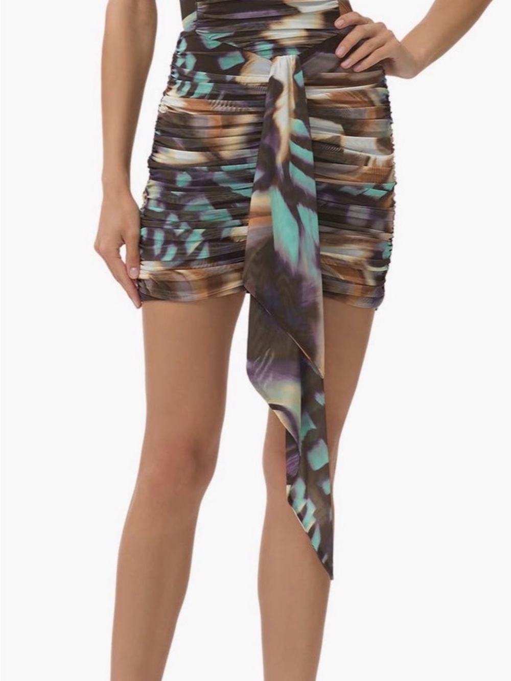 AFRM Black Satin-Lined Floral Print Dress
